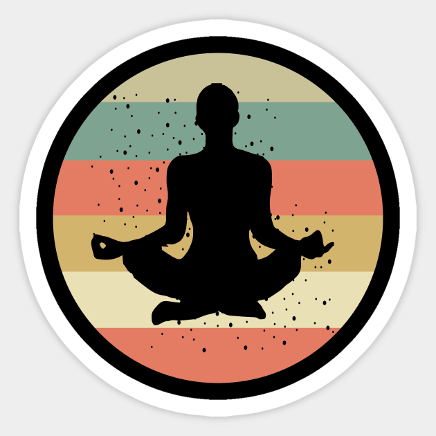 Meditation vintage Sticker by cypryanus